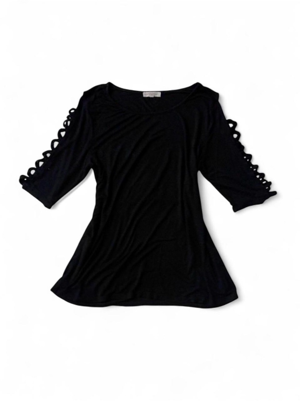 retrology black cut out lace up shoulder top